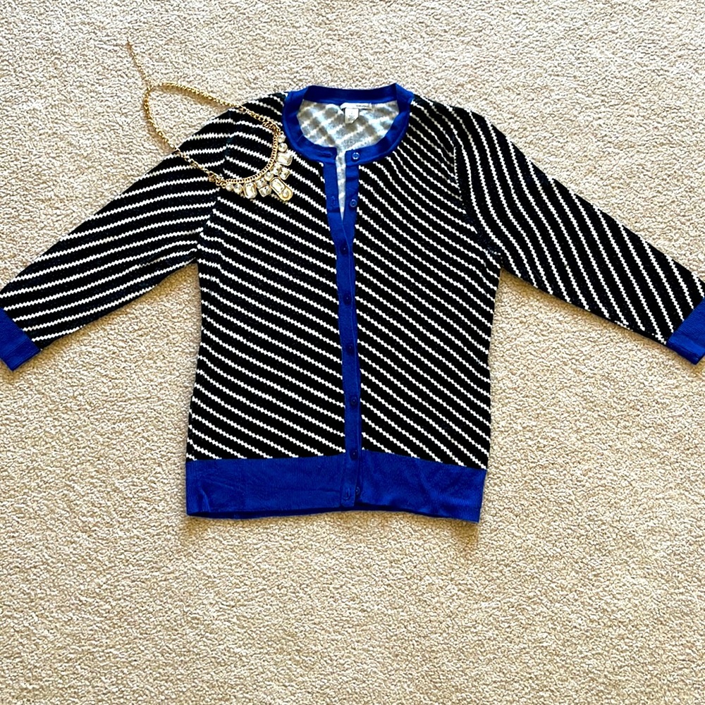 Halogen geometric print button up cardigan